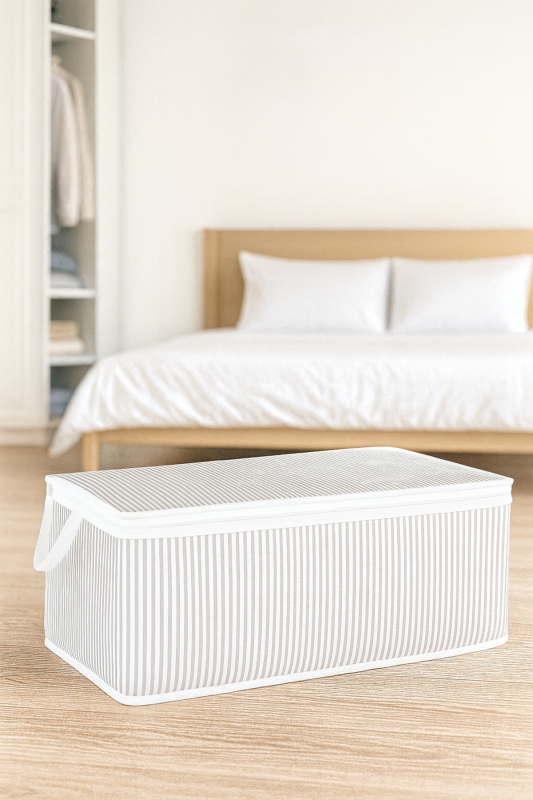 1 Adet Baza Altı Düzenleyici Kumaş Hurç Gri 30*50*20 Cm - 1