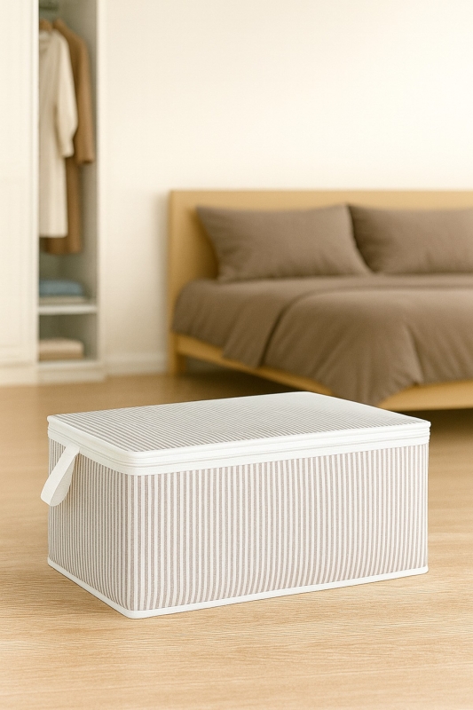 1 Adet Baza Altı Düzenleyici Kumaş Hurç Gri 30*50*20 Cm - 2