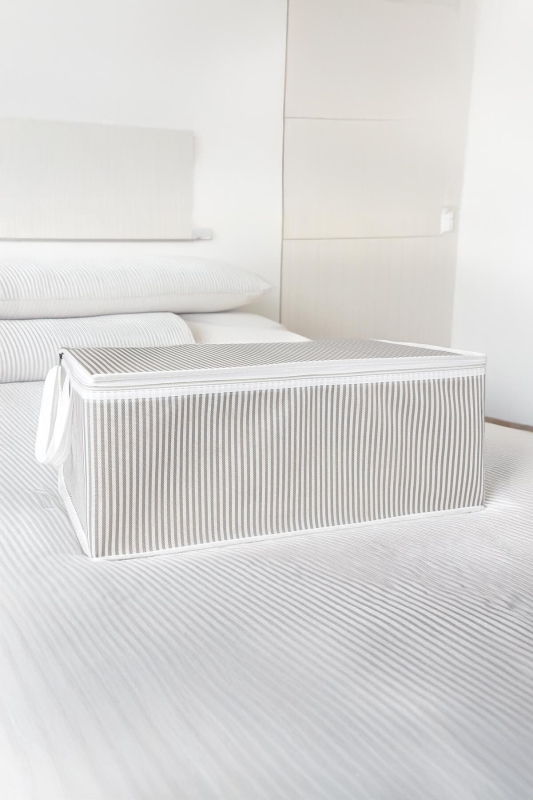 1 Adet Baza Altı Düzenleyici Kumaş Hurç Gri 75*40*40 Cm - 6