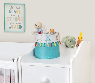 Baby Yuvarlak Sepet Düzenleyici Çok Amaçlı Organizer Turkuaz 104126 KASA - 299-29 - Buti