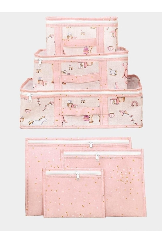 Buti Baby 6 lı Bavul Organizer Seyahat Çantası Pembe 104485 - 1