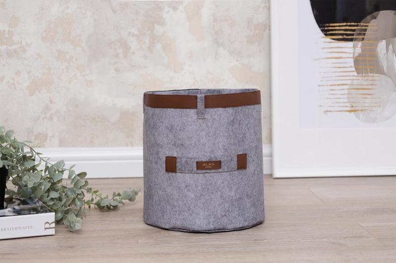 Deri Şeritli Yuvarlak Pratik Çok Amaçlı Pencereli Çanta Hurç Düzenleyici Maxi Gri - 2