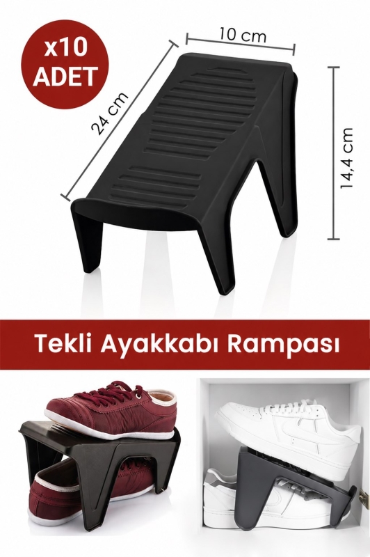 10 Adet Ayakkabı Düzenleme Rampası - Ayakkabı Düzenleyici Ayakkabılık - 5