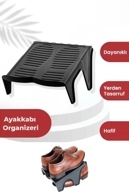 10 Adet Çiftli Ayakkabı Rampası, Dolap İçi Düzenleyici, Çift Başına 2 Kat Yer Tasarrufu - 3
