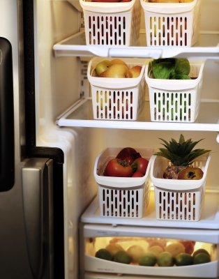 Buzdolabı Sepeti Istiflenebilir Kutu Dolap Içi Organizer 6 Adet Sepet Beyaz 30x16x17 No:2 - 1