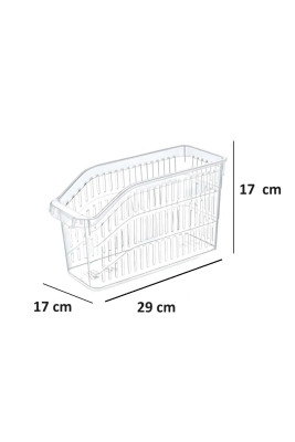 Buzdolabı Sepeti Istiflenebilir Kutu Dolap Içi Organizer 6 Adet Sepet Şeffaf 30x16x17 No:2 - 2