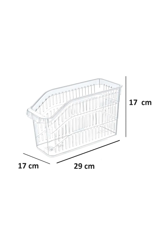 Buzdolabı Sepeti Istiflenebilir Kutu Dolap Içi Organizer 6 Adet Sepet Şeffaf 30x16x17 No:2 - 2