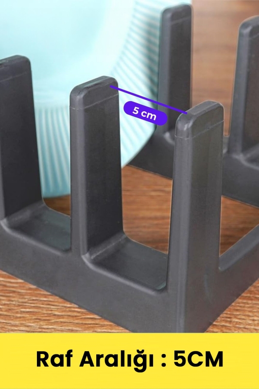 Çok Amaçlı Tabak Tava Tencere Kapağı Düzenleyici – Plastik Çekmece & Dolap İçi Organizer (Beyaz) - 2