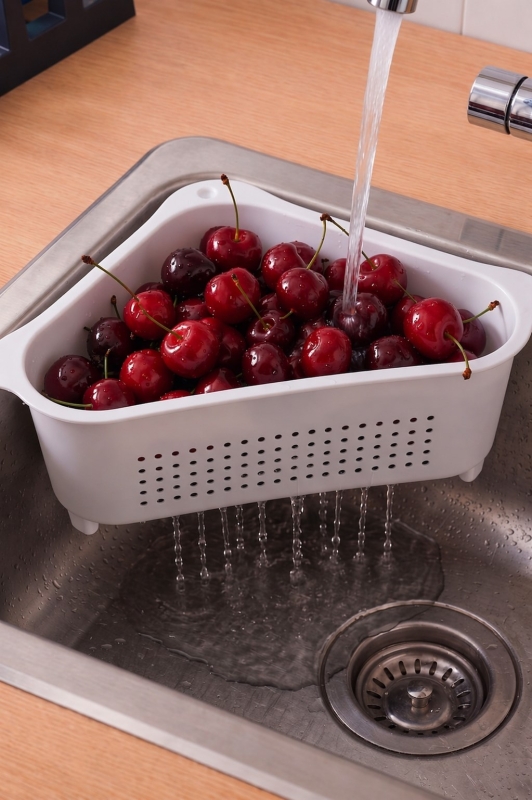 Pratik Tezgah Üstü Mutfak Düzenleyici 3'lü Set Tava Kapak Düzenleyici Kaşıklık ve Evye Süzgeci - 4