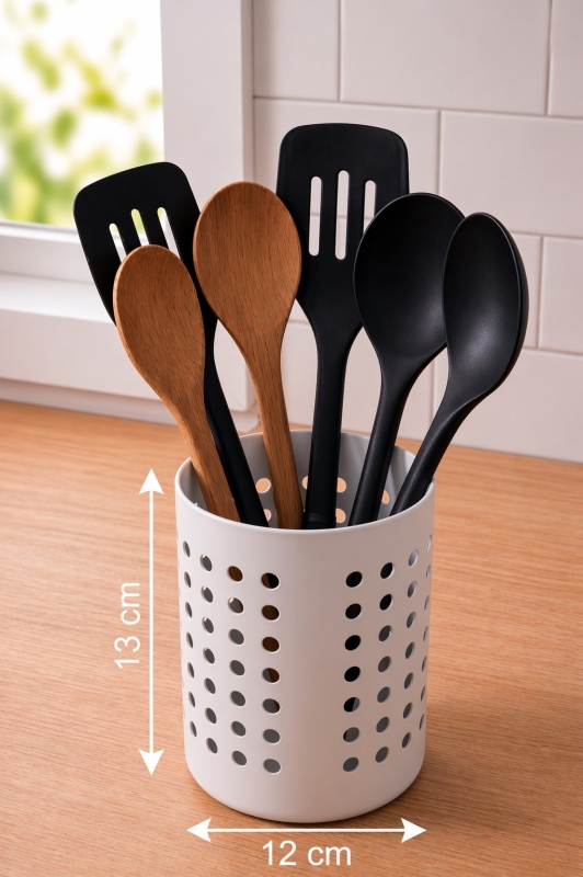 Pratik Tezgah Üstü Mutfak Düzenleyici 3'lü Set Tava Kapak Düzenleyici Kaşıklık ve Evye Süzgeci - 6