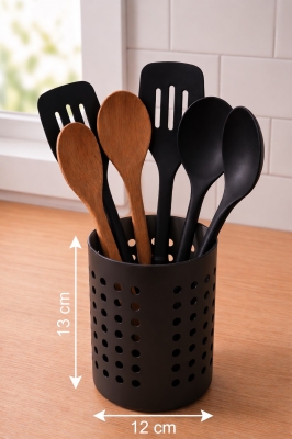 Pratik Tezgah Üstü Mutfak Düzenleyici 3'lü Set Tava Kapak Düzenleyici Kaşıklık ve Evye Süzgeci - 6