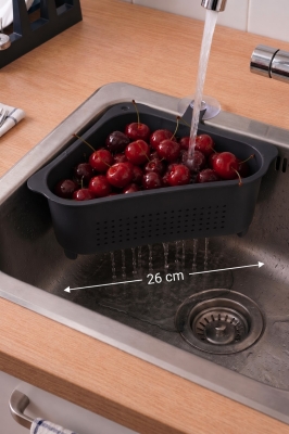 Pratik Tezgah Üstü Mutfak Düzenleyici 3'lü Set Tava Kapak Düzenleyici Kaşıklık ve Evye Süzgeci - 7