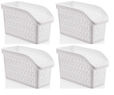 Buzdolabı Sepeti Dolap Içi Düzenleyici Sepet Organizer Beyaz 4 adet 30x16x17 No:2 - 1