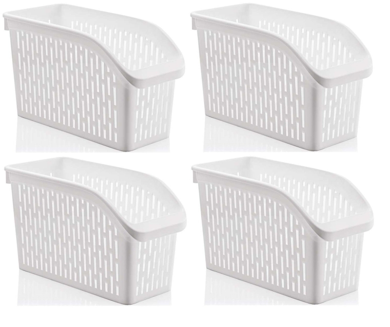 Buzdolabı Sepeti Dolap Içi Düzenleyici Sepet Organizer Beyaz 4 adet 30x16x17 No:2 - 1