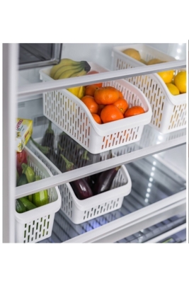 Buzdolabı Sepeti Dolap Içi Düzenleyici Sepet Organizer Beyaz 4 adet 30x16x17 No:2 - 4