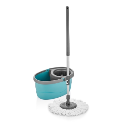 SAS Döner Başlıklı Temizlik Seti Hazneli Turkuaz Vileda Mop + 1 Microfiber Yedek Başlık - 2