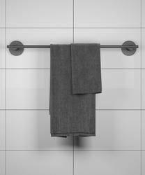 Sas Haus - Ömür Boyu Paslanmaz Uzun Havluluk Banyo Havlu Askısı Siyah N-006 KASA-80 