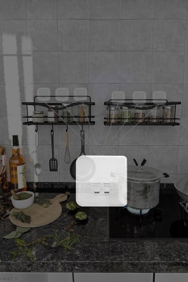 10 Adet 7x7cm Yedek Süper Güçlü Yapışkanlı Askı, 20KG Banyo - Mutfak Raf Tutucu Sticker, Delmesiz - 3