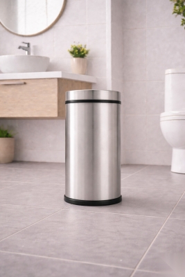 11 Litre Döner Kapaklı Paslanmaz Çelik Banyo & WC Çöp Kovası Titan 7511 - 6