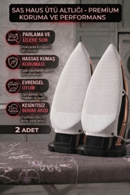 2 Adet Teflon Ütü Altlığı Yanmaz Parlama Önleyici Ütü Koruma Aparat Kaygan Taban Tüm Ütülerle Uyumlu - Sas Haus