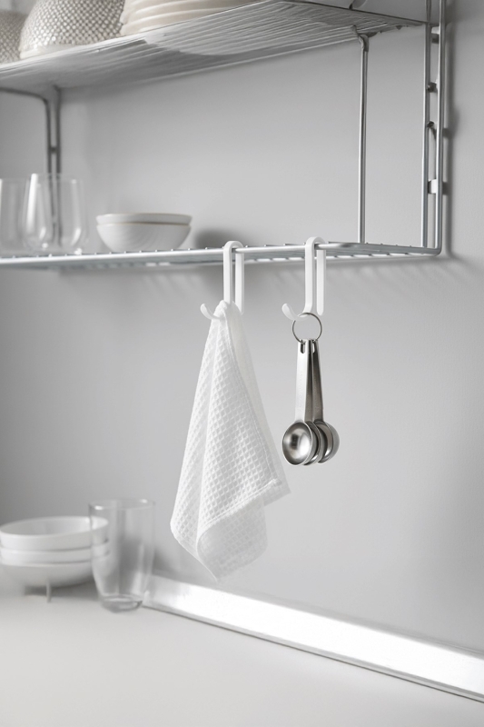2’li Beyaz Askı Kanca Seti – Banyo & Mutfak Rafları İçin Plastik Askı Aparatı - 1