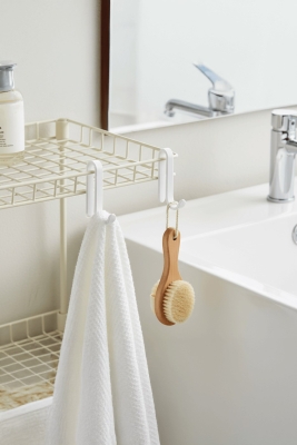 2’li Beyaz Askı Kanca Seti – Banyo & Mutfak Rafları İçin Plastik Askı Aparatı - 3