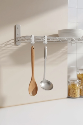 2’li Beyaz Askı Kanca Seti – Banyo & Mutfak Rafları İçin Plastik Askı Aparatı - 5