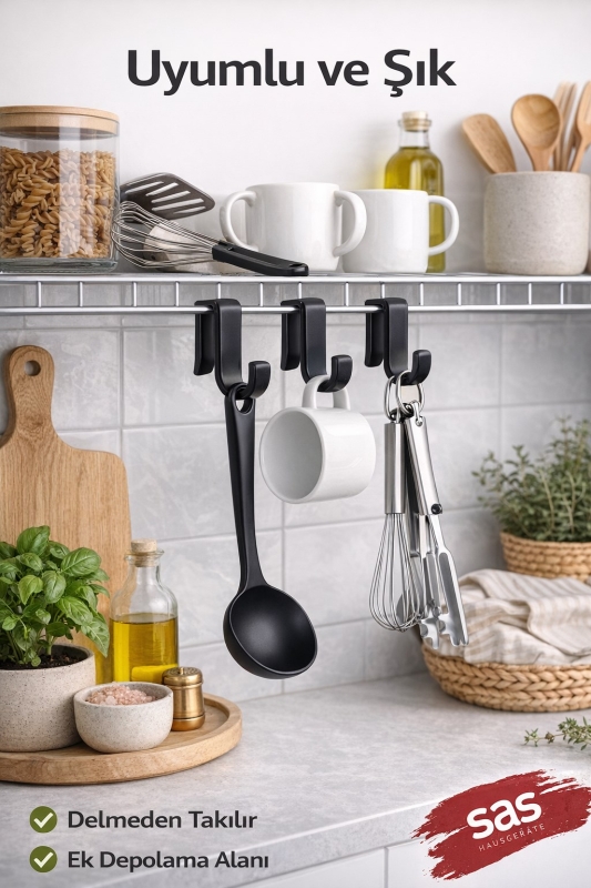 4 Adet Plastik Askı Metal Banyo Mutfak Rafları Için - 8