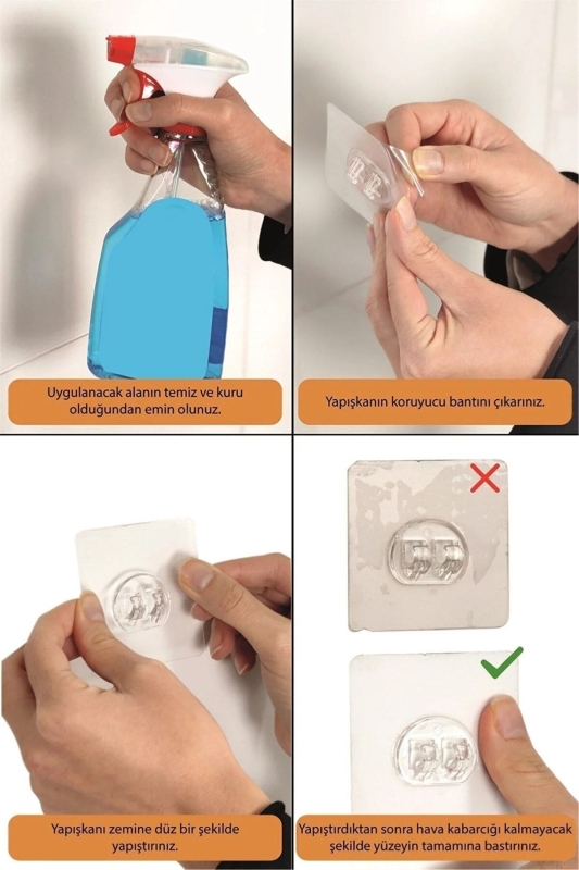 4 Kancalı Ayarlanabilir Banyo Duş Rafı – Paslanmaz Kristal Şampuanlık (Yapıştır/Vidala) Krom-Beyaz - 4