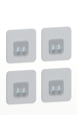 7x7 CM Süper Güçlü Yapışkanlı Banyo Askısı Yedek 4 Adet Sticker Raf Tutucu Askı - 2