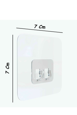 7x7 CM Süper Güçlü Yapışkanlı Banyo Askısı Yedek 4 Adet Sticker Raf Tutucu Askı - 7