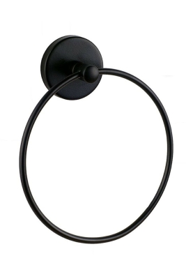 Banyo Aksesuar Seti Yuvarlak Havluluk Kapaklı Tuvalet Kağıtlığı 3 Lü Set SİYAH - 2