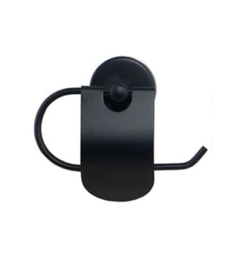 Banyo Aksesuar Seti Yuvarlak Havluluk Kapaklı Tuvalet Kağıtlığı 3 Lü Set SİYAH - 4