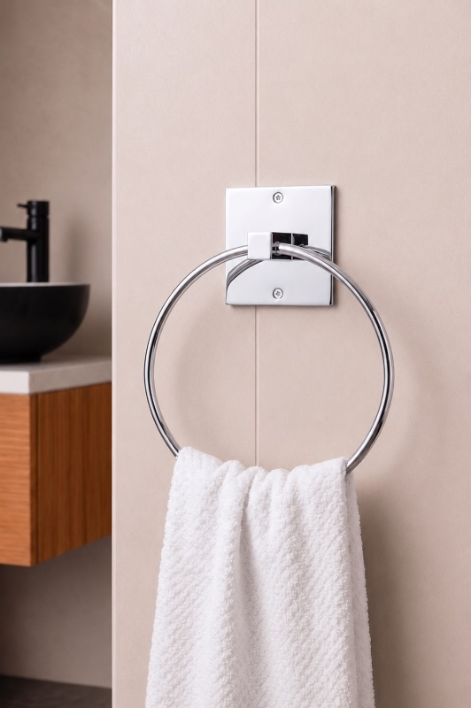 Banyo Düzenleyici Set 4 Parça Yapışkanlı Şampuanlık Tuvalet Kağıtlığı Havluluk Askı TSS-01 Beyaz - 4