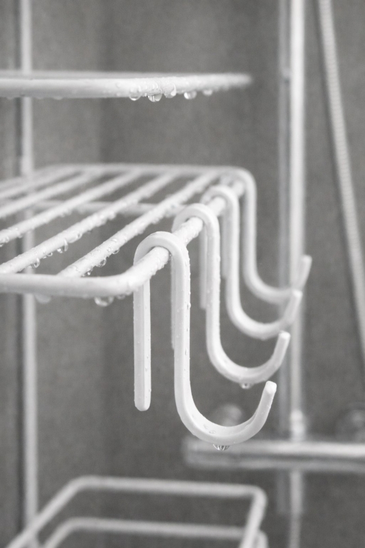 Beyaz 3 Katlı Banyo Rafı Şampuanlık Ve Duş Rafı Askılı Yapışkanlı Duvara Monte TŞ-03 - 4