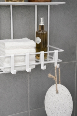 Beyaz 3 Katlı Banyo Rafı Şampuanlık Ve Duş Rafı Askılı Yapışkanlı Duvara Monte TŞ-03 - 2