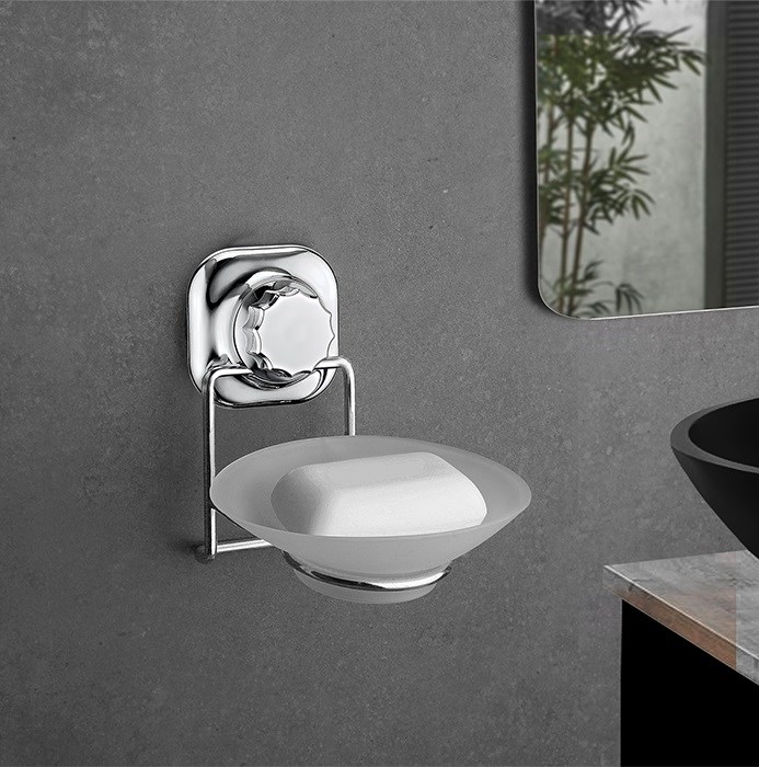 Delmeye Son Vakumlu Katı Sabunluk Düzenleyici Krom VK-713 - 1
