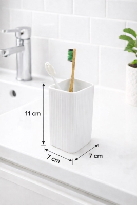 Diş Fırçalık Plastik Beyaz Kare 3403 - 2