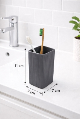 Diş Fırçalık Plastik Gri Kare 3403 - 2