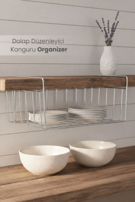 Dolap Düzenleyici Kanguru Organizer - Asılabilir Havlupan Düzenleyici Banyo Mutfak Düzenleyici Krom - Sas Haus