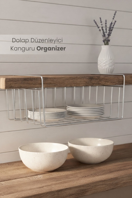 Dolap Düzenleyici Kanguru Organizer - Asılabilir Havlupan Düzenleyici Banyo Mutfak Düzenleyici Krom - 1