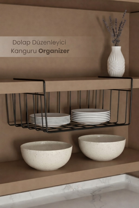 Dolap Düzenleyici Kanguru Organizer Asılabilir Havlupan Düzenleyici Banyo Mutfak Düzenleyici Siyah - 9
