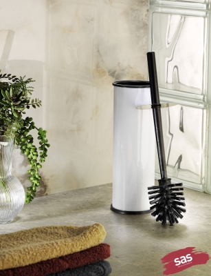 Beyaz 2'li Banyo Seti - 5LT Pedallı Çöp Kovası, Tuvalet / WC Fırçası Seti - 3