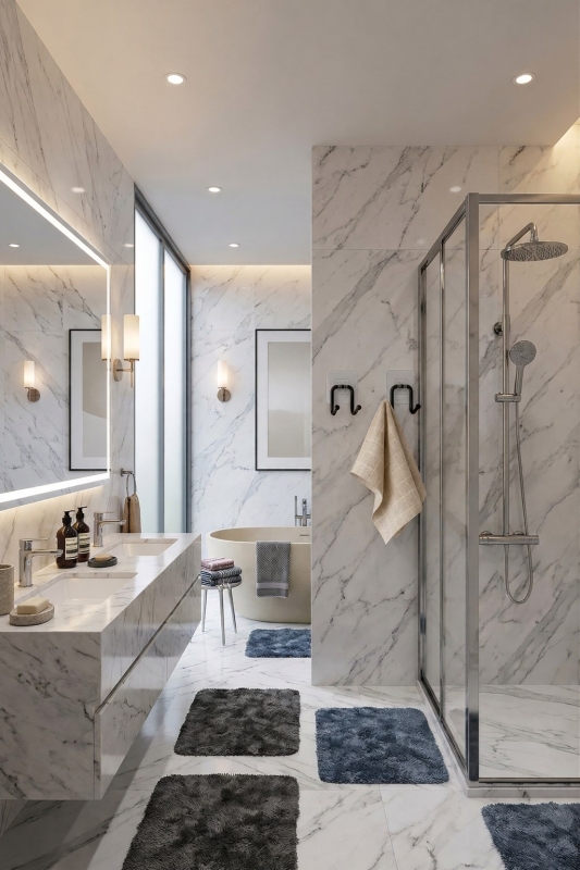 Güçlü Yapışkanlı Çift Kancalı Banyo ve Mutfak Askısı Metal Duvar Askılık Organizeri Siyah ( 2 Adet ) - 6