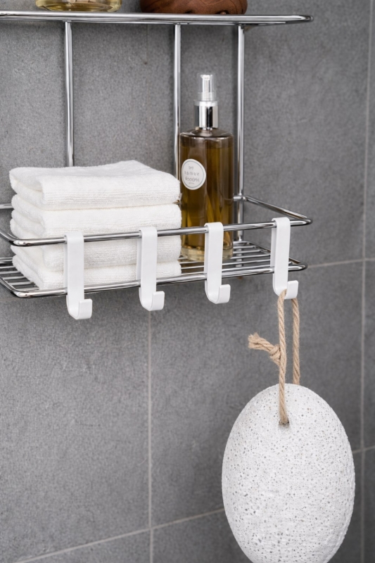 Krom 3 Katlı Banyo Rafı Şampuanlık Ve Duş Rafı Askılı Yapışkanlı Duvara Monte TŞ-03 - 2