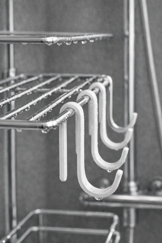 Krom 3 Katlı Banyo Rafı Şampuanlık Ve Duş Rafı Askılı Yapışkanlı Duvara Monte TŞ-03 - 4