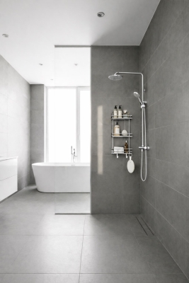 Krom 3 Katlı Banyo Rafı Şampuanlık Ve Duş Rafı Askılı Yapışkanlı Duvara Monte TŞ-03 - 6