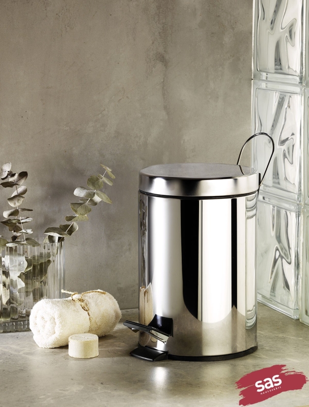 Krom 3 Lt Çöp Kovası, Tuvalet/WC Fırçası, Sabunluk, Diş Fırçalık 4'lü Banyo Seti - 2