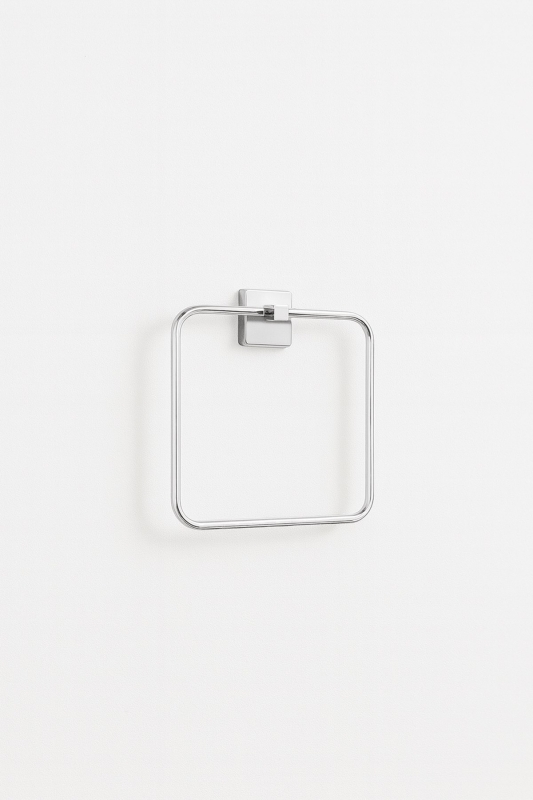 Krom Kare Topuzlu Kare Havluluk – (Yapıştır/Vidala) Montajlı, Parlak Kaplama Dayanıklı Metal Askı - 5