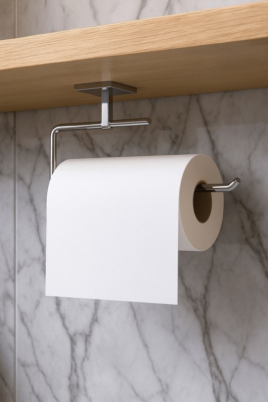 Krom Kare Topuzlu Solo Havluluk (Yapıştır/Vidala) Montajlı Metal Havlu Askısı, Şık & Dayanıklı - 2